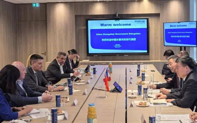 王子联率团到访法国佛瑞亚 许明哲随同参加访问